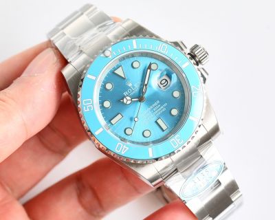 Replica Vintage ROLEX Submariner 904L Steel 3135 Movement Light Blue Man and Lady Watch